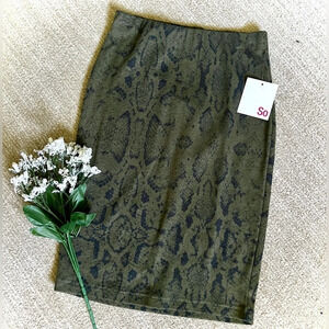 SO NWT Snake Print Bodycon Pencil Skirt - XS